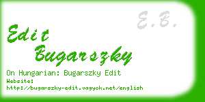 edit bugarszky business card